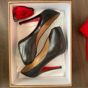 Luboutin Louboutin Peep Toe Platform Black Very Prive